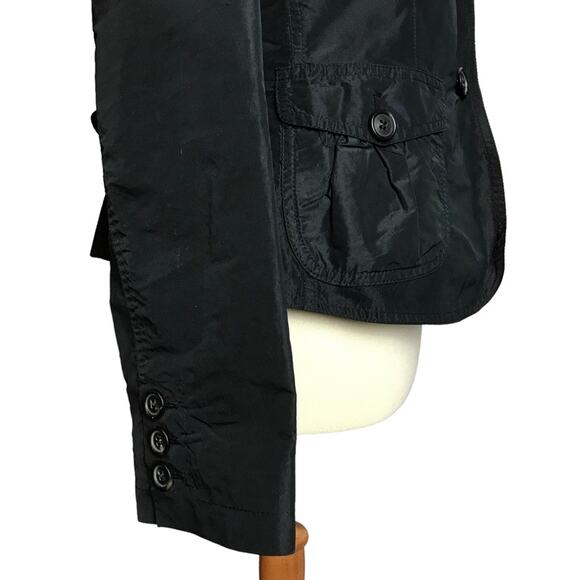 Weekend Max Mara Black Lightweight Casual Button Front Windbreaker Coat Jacket 6 - Picture 7 of 13